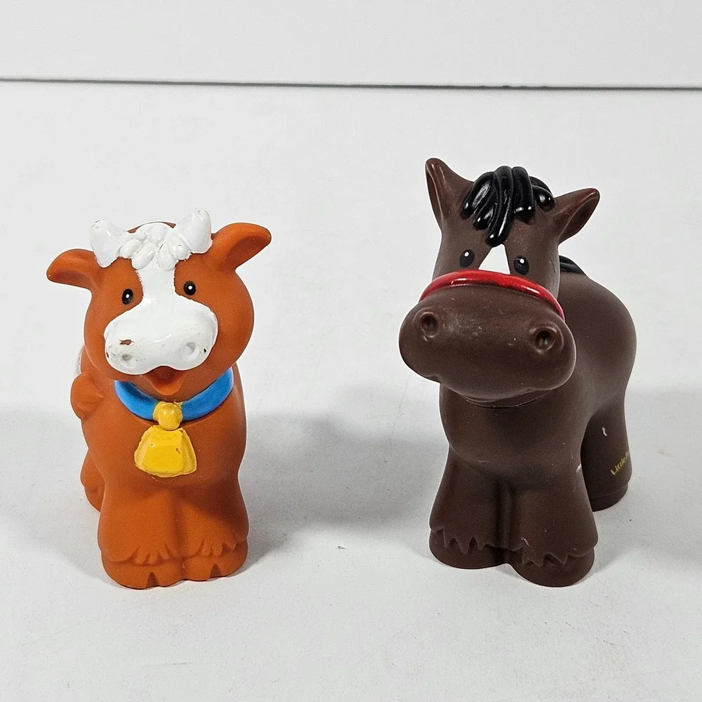 Fisher Price Little People Animal Figure Lot 8pc Zoo Farm Lion Horse Giraffe Pig